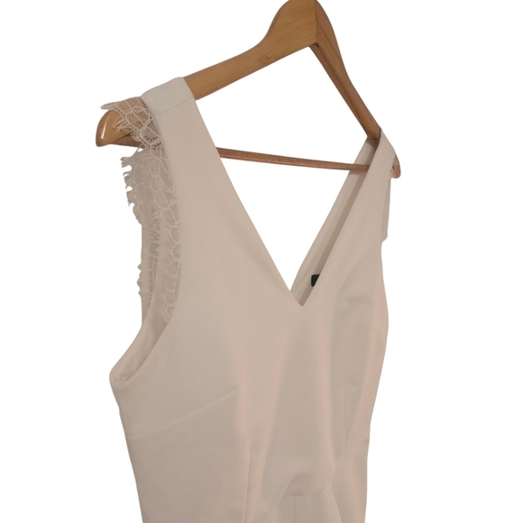 Dynamite Lace Trim White Romper - Picture 4 of 8